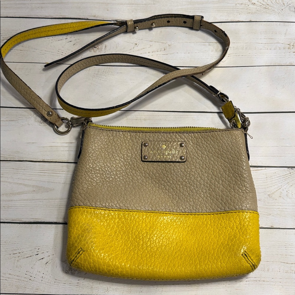 Kate Spade Two-Tone Yellow and Gray Crossbody Bag